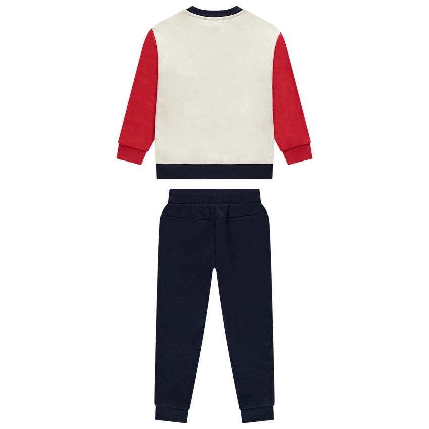 Conjunto de jogging de felpa efecto color block para niño 