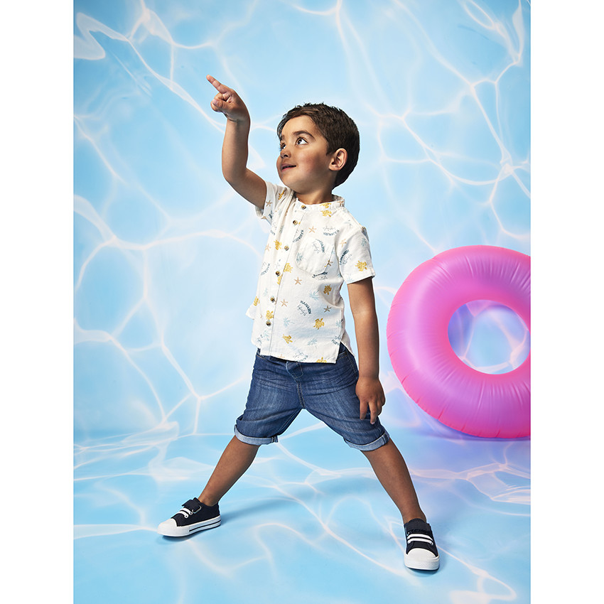 Camisa de manga corta con estampado fantasía para bebé niño 