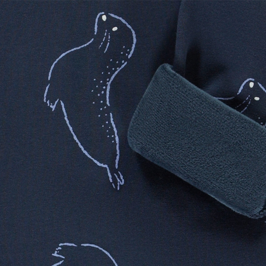 Pelele en felpa estampada de focas para bebé niño 