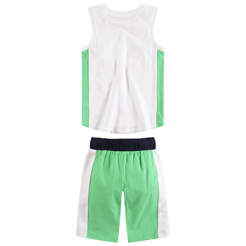 Conjunto de playa con camiseta con estampado de lentejuela y bermudas de felpa 