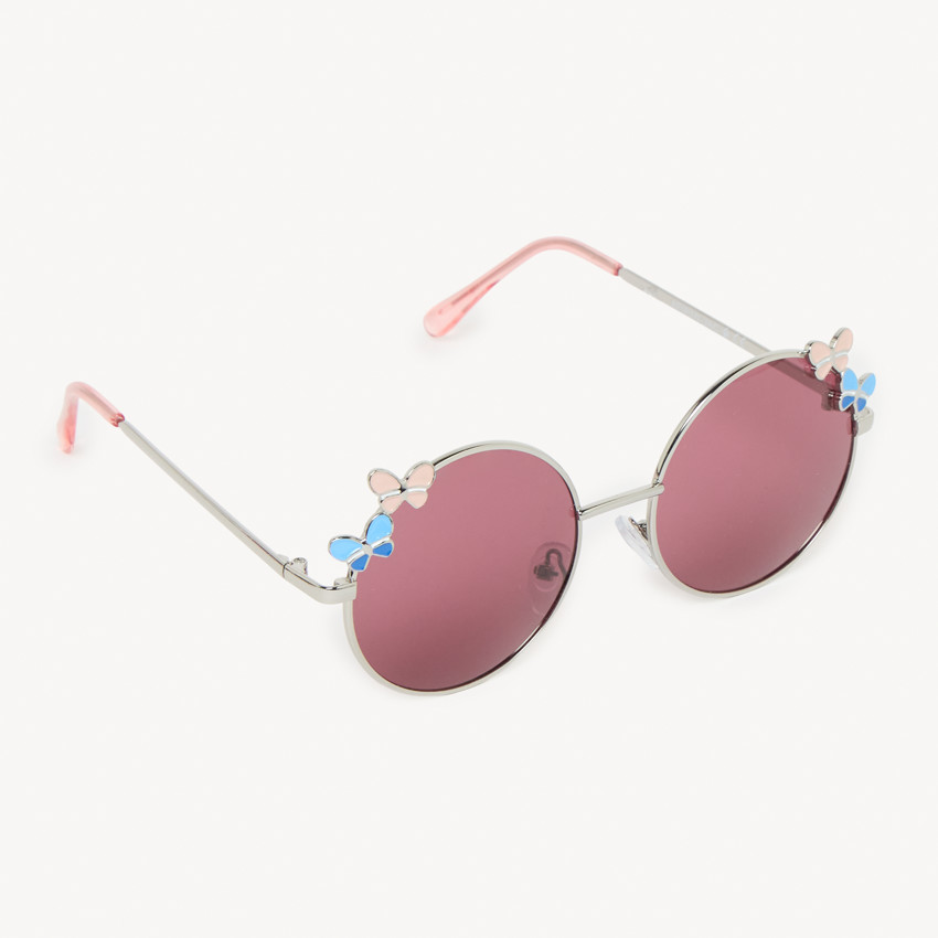 Gafas de sol redondas con mariposa de fantasía para niña 