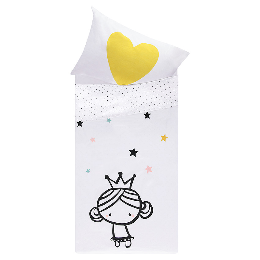 Juego de cama con funda de almohada y edredón de princesa 