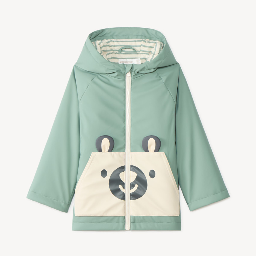 Parka impermeable para bebé niño con bolsillo divertido 