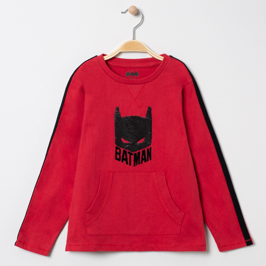 Camiseta de manga larga print Batman de lentejuelas  
