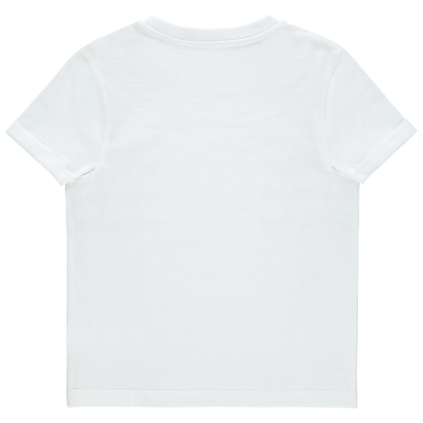 Camiseta manga corta con rayas y print barco 