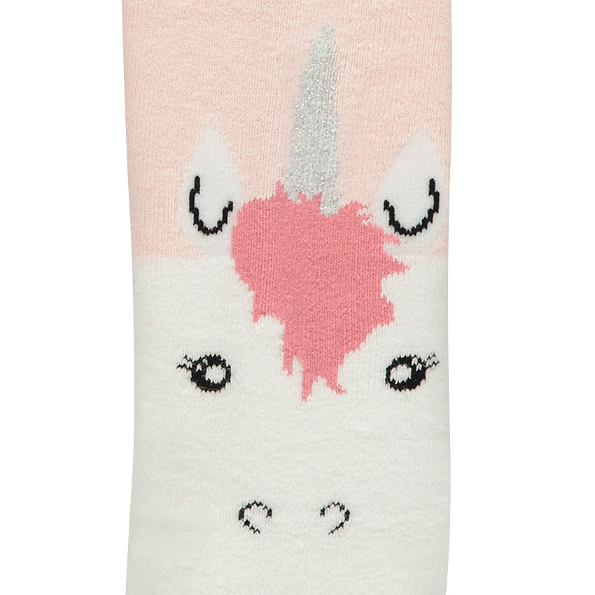 Calcetines altos antideslizantes con unicornio de jacquard 