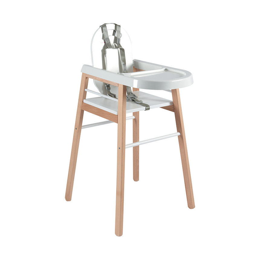 Trona fija Lili con bandeja desmontable Hybride Blanc  