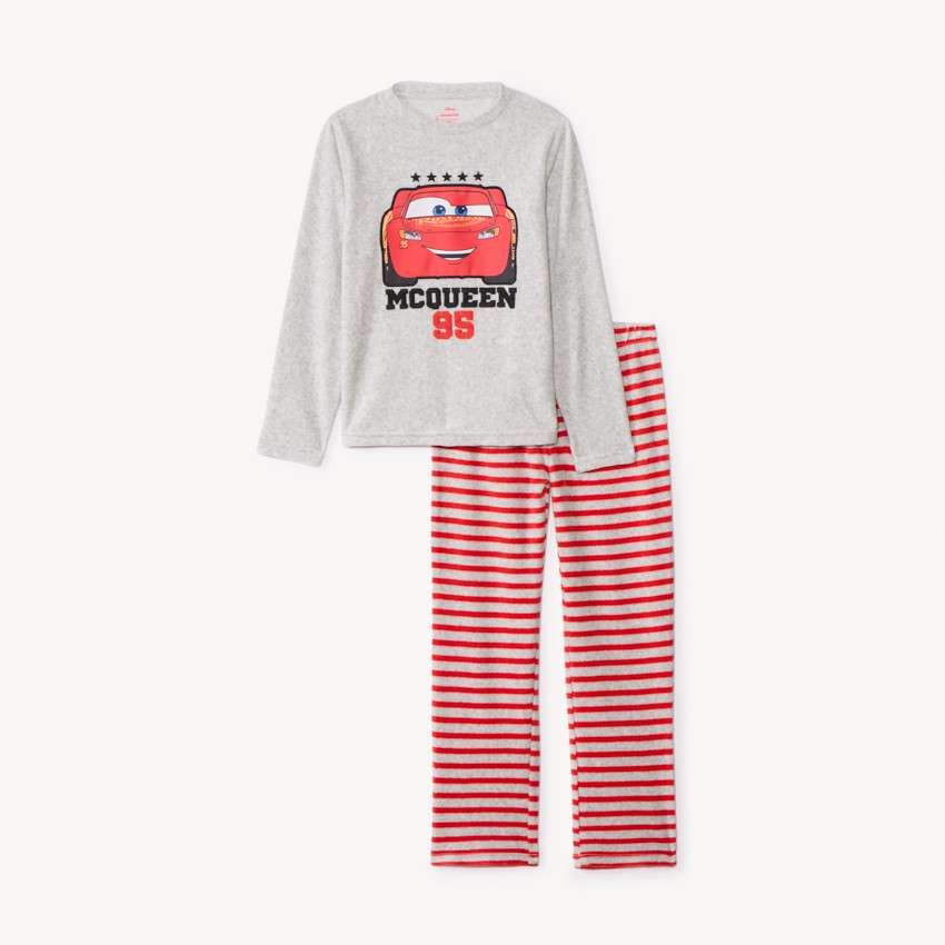 Pijama de 2 piezas de terciopelo con estampado de Cars Disney para niño 