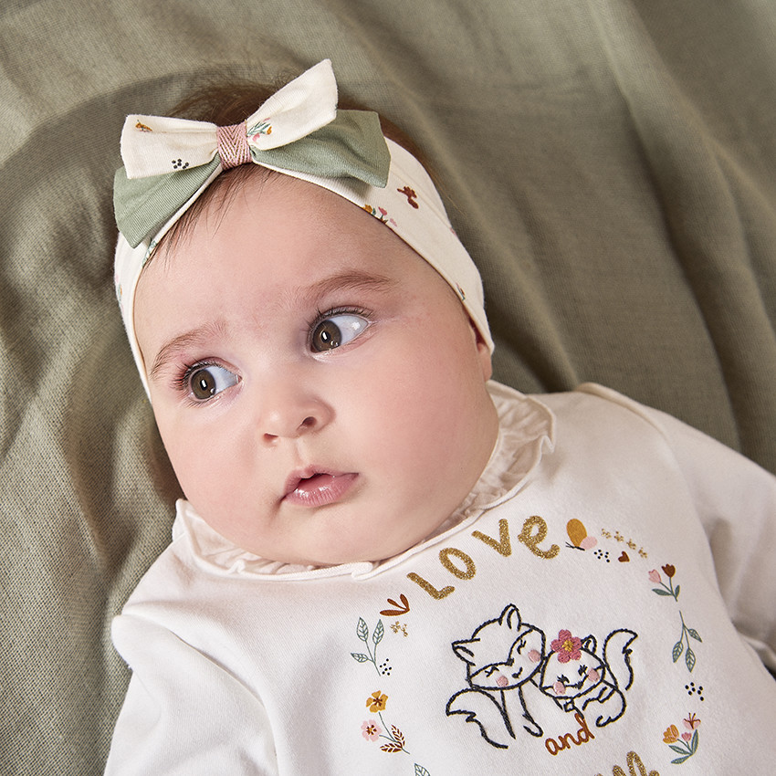 Diadema con nudo estampado de flores para bebé niña 