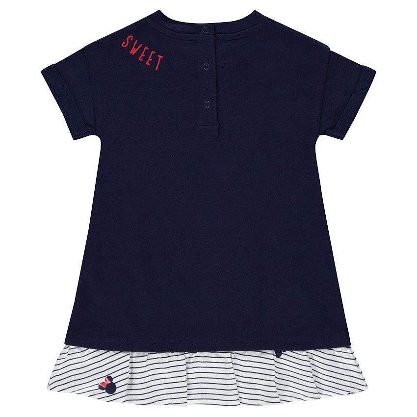 Vestido de manga corta con efecto 2 en 1 de estilo marinero con estampados Minnie ©Disney 