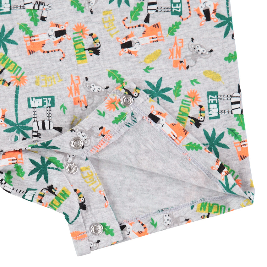 lote de 2 mono cortos  print animales de la jungla 