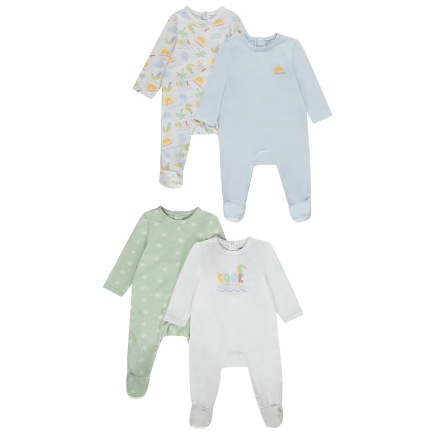 Lote de 4 peleles de punto con motivos de sol/playa para bebé niño 