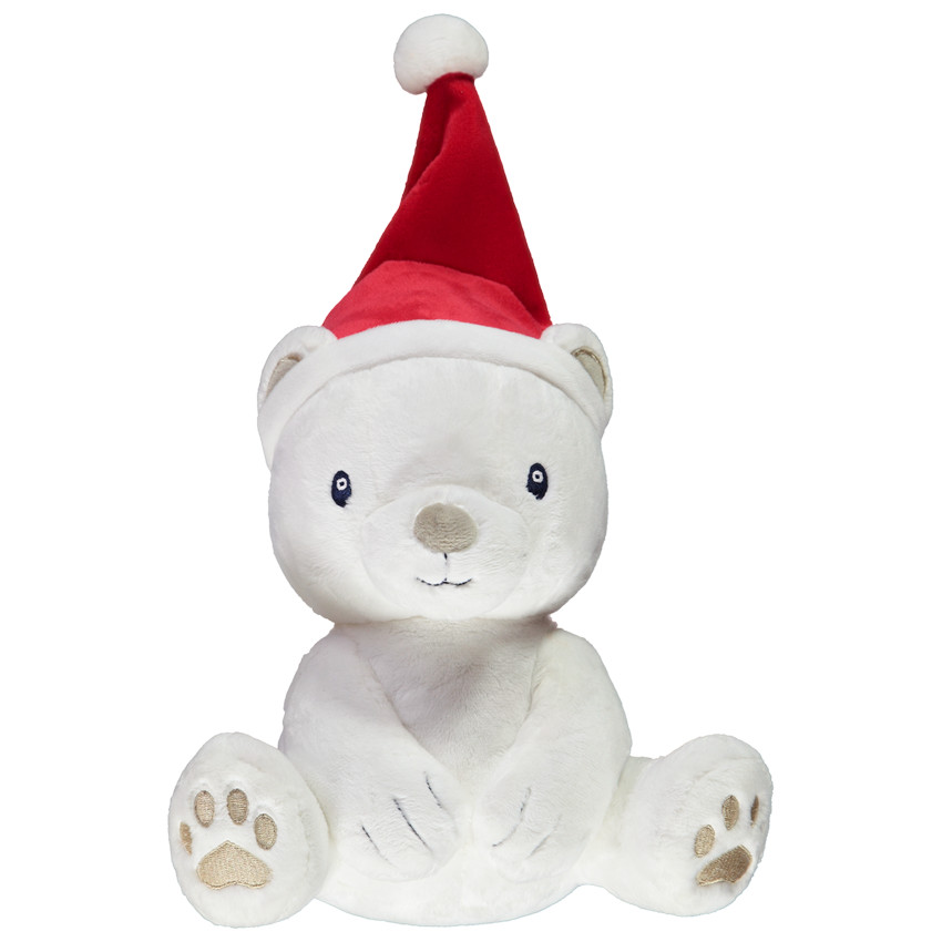 Ourson en peluche avec bonnet de Noël Main Ourson en peluche avec bonnet de Noël