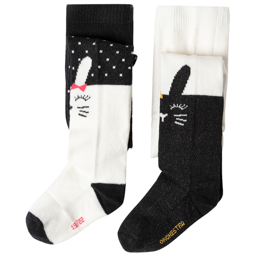 Pack de 2 leotardos grueso motivo conejo 