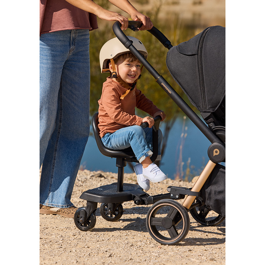 Patinete con asiento Tony para silla de paseo negro 