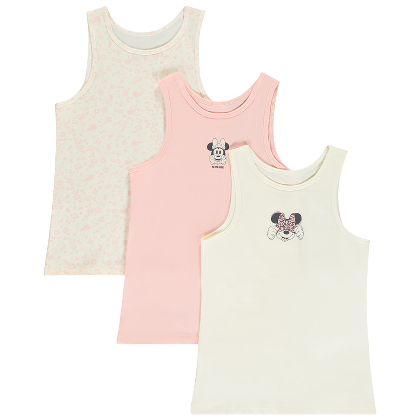 Lote de 3 camisetas interiores sin mangas de Minnie Disney para niña 