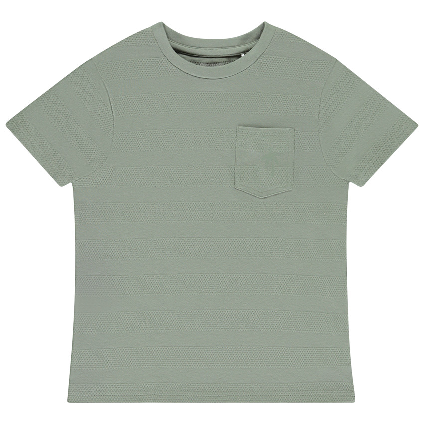 Camiseta de manga corta lisa con bolsillo para niño 