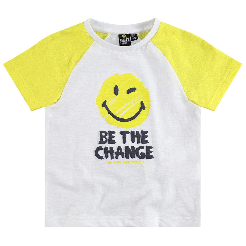 Camiseta de manga corta raglán con estampado de ©Smiley 