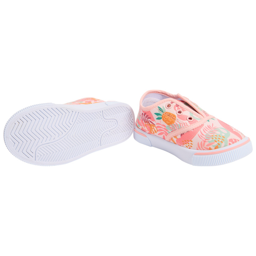 Zapatillas bajas de tela con estampado tropical para niña 