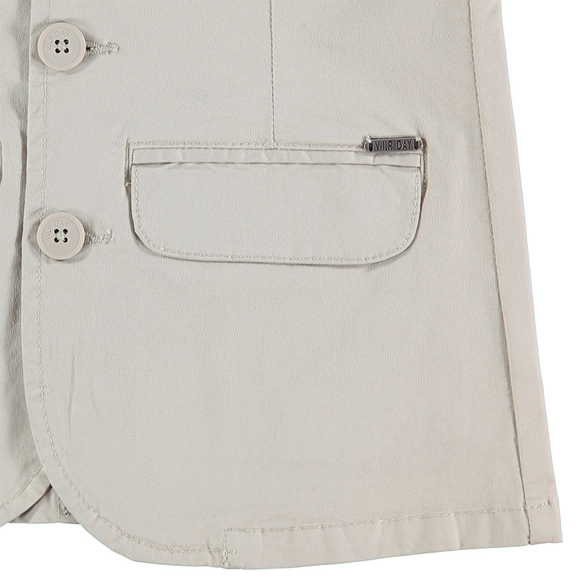 Júnior - Americana lisa de algodón con forro de rayas 