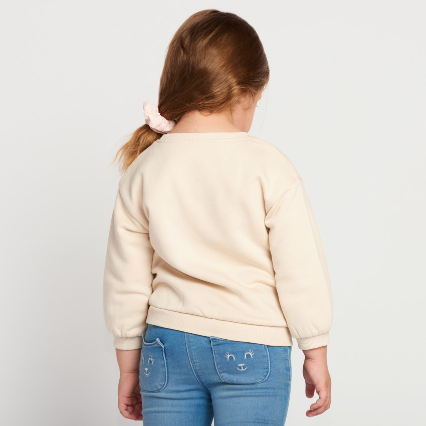 Sudadera lisa de felpa con estampado "Love" para bebé niña 