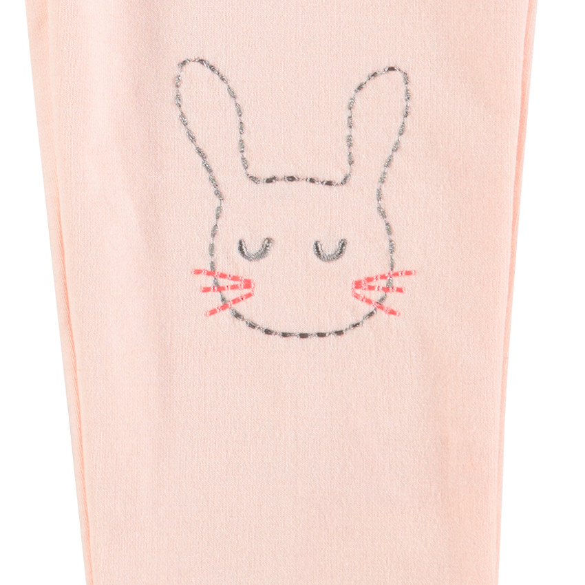 Jeggings de felpa con conejos bordados 