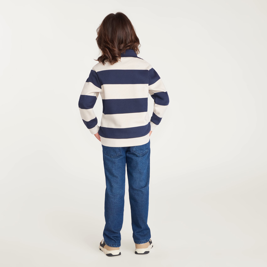 Sudadera de polo para niño a rayas 