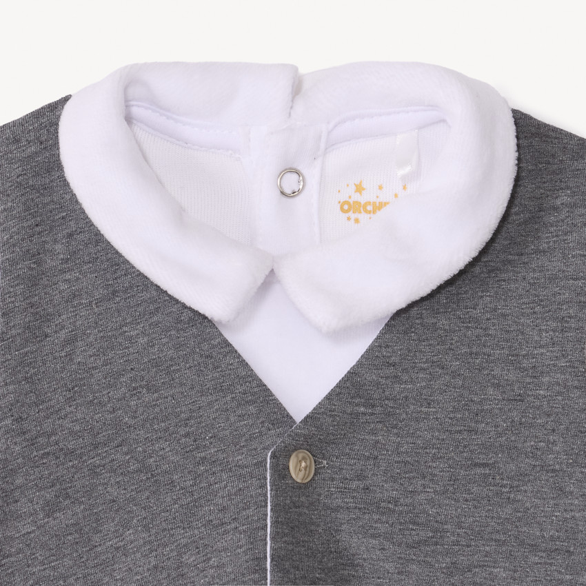 Dors-bien effet smoking 2 en 1 + nœud papillon pour bébé garçon 