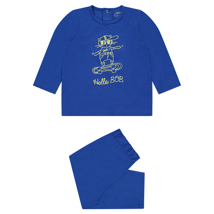 Pijama de punto con estampado de fantasía 