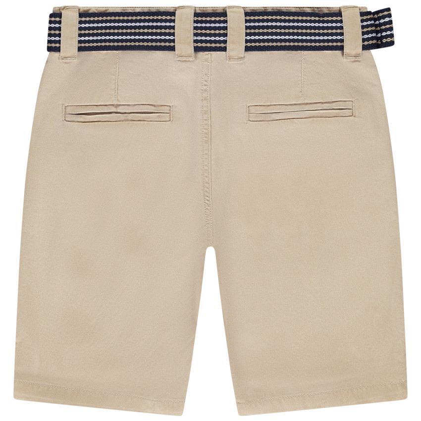 Bermudas unicolor con cinturón de fantasía para niño 