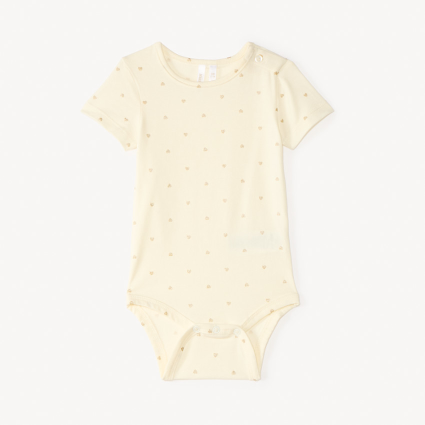 Conjunto corto de 2 piezas body + mono con corazones para bebé niña 