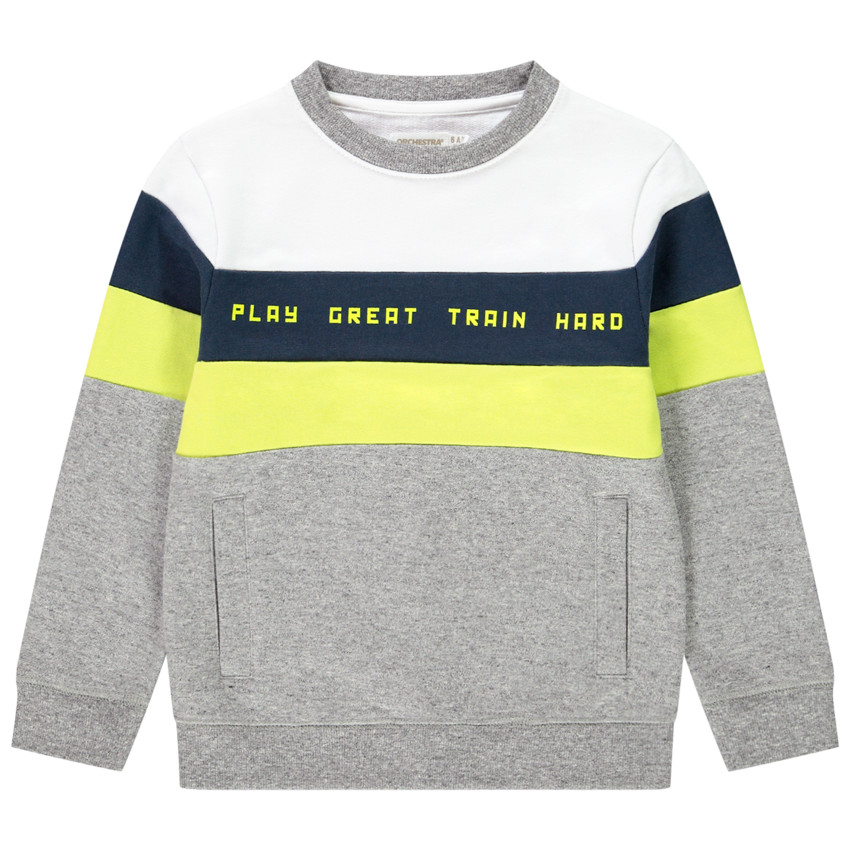 Sudadera felpa color block 