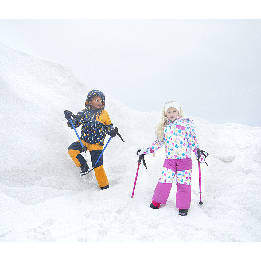Pantalón de esquñi bicolor impermeable con tirantes ajustables y desmontables 