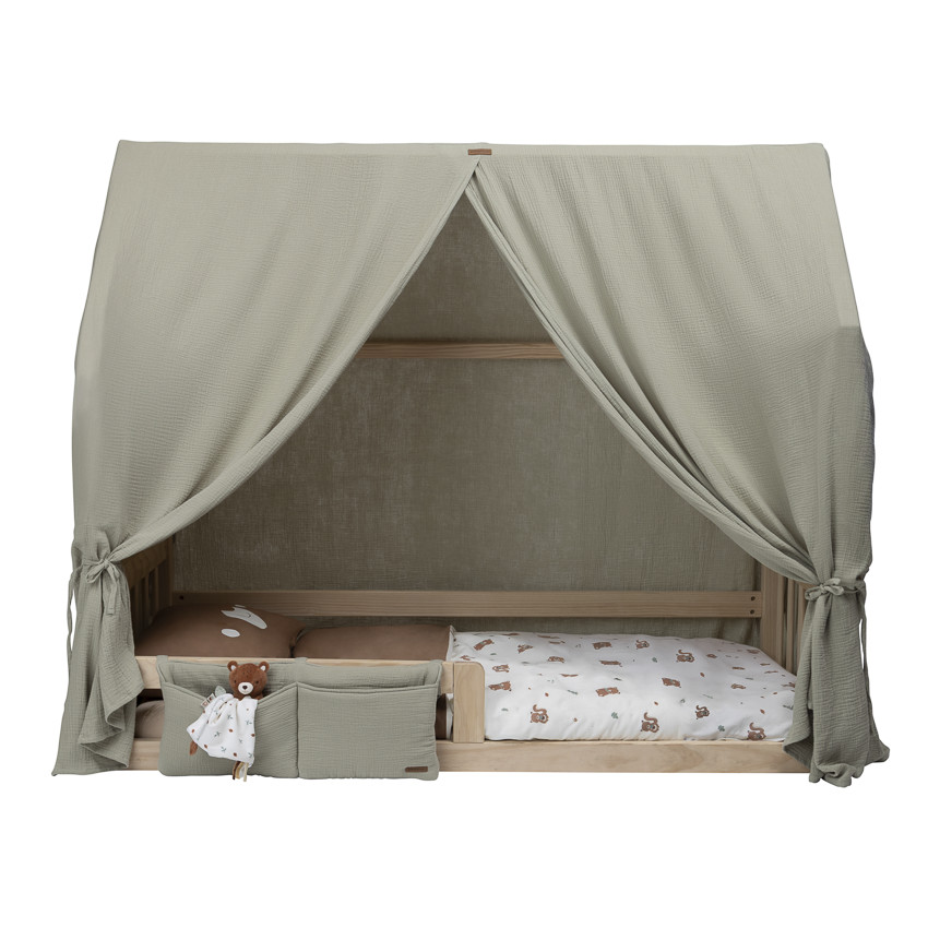 Bolsa de cama colgante de gasa verde 