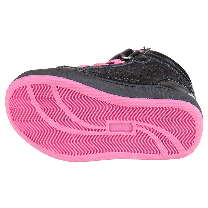 Botas bajas de color negro con cordones con velcro con purpurina Hello Kitty 