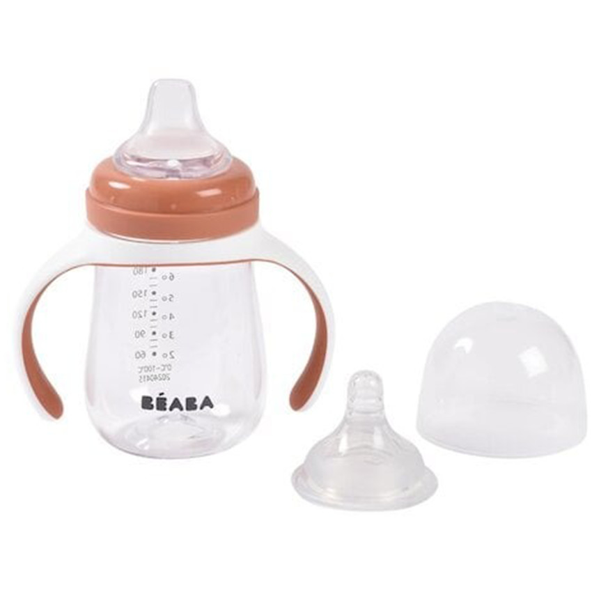 Biberón de aprendizaje 2 en 1 terracota 210 ml 
