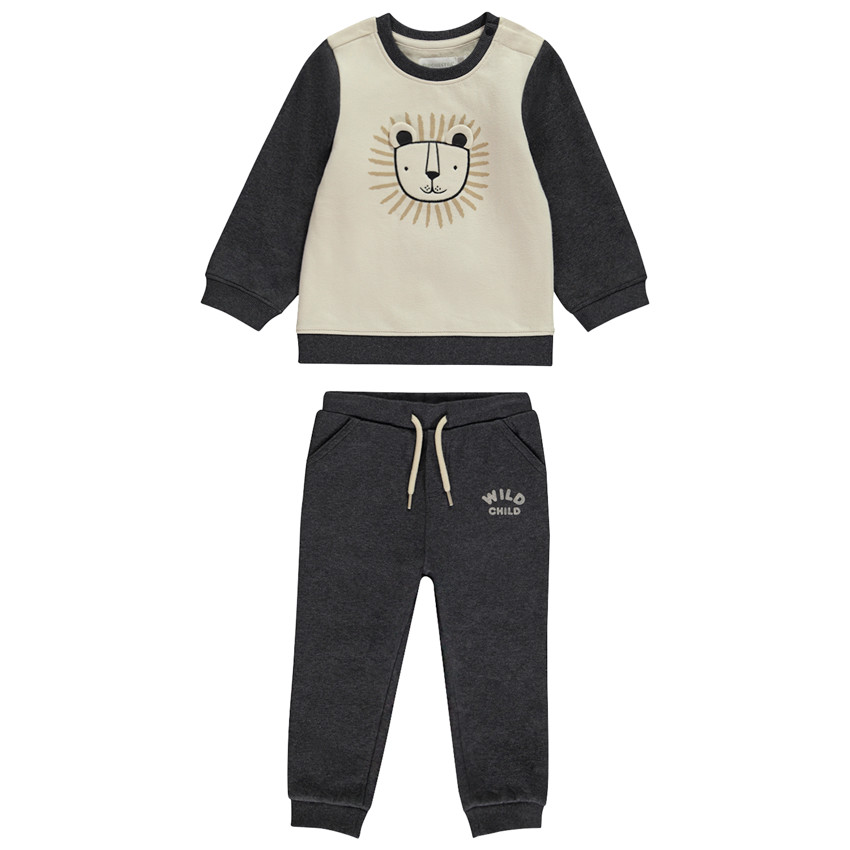 Conjunto de chándal con estampado de león para bebé niño 
