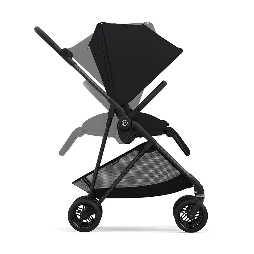 Poussette compacte ultralégère Melio 4 carbon/magic black 
