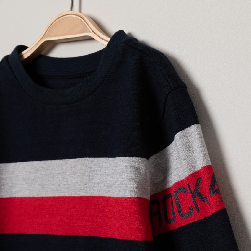 Camiseta de manga larga de jersey con raya 