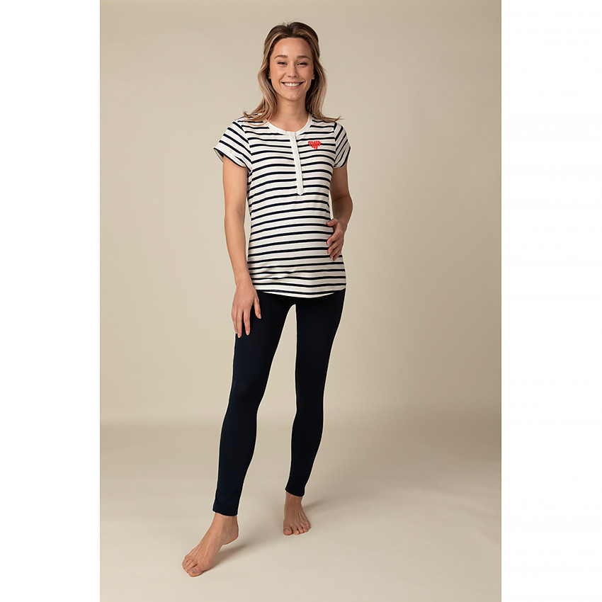 Camiseta de maternidad de manga corta para pijamas 