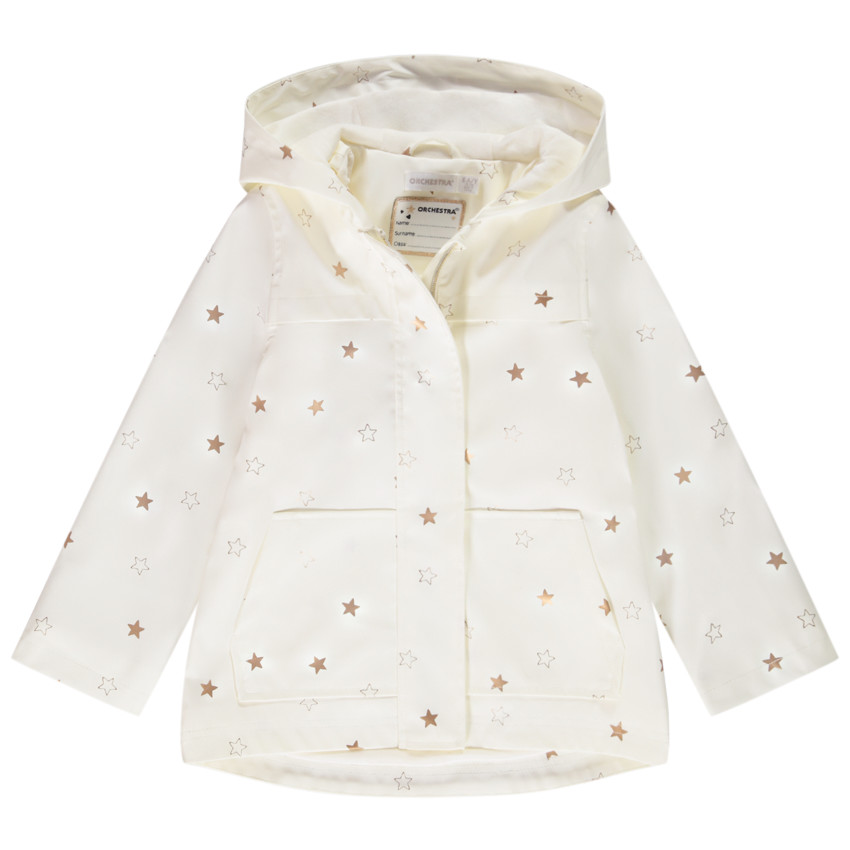 Parka goma con capucha forrada de jersey y estampado de estrellas para niña  Additional Parka goma con capucha forrada de jersey y estampado de estrellas para niña