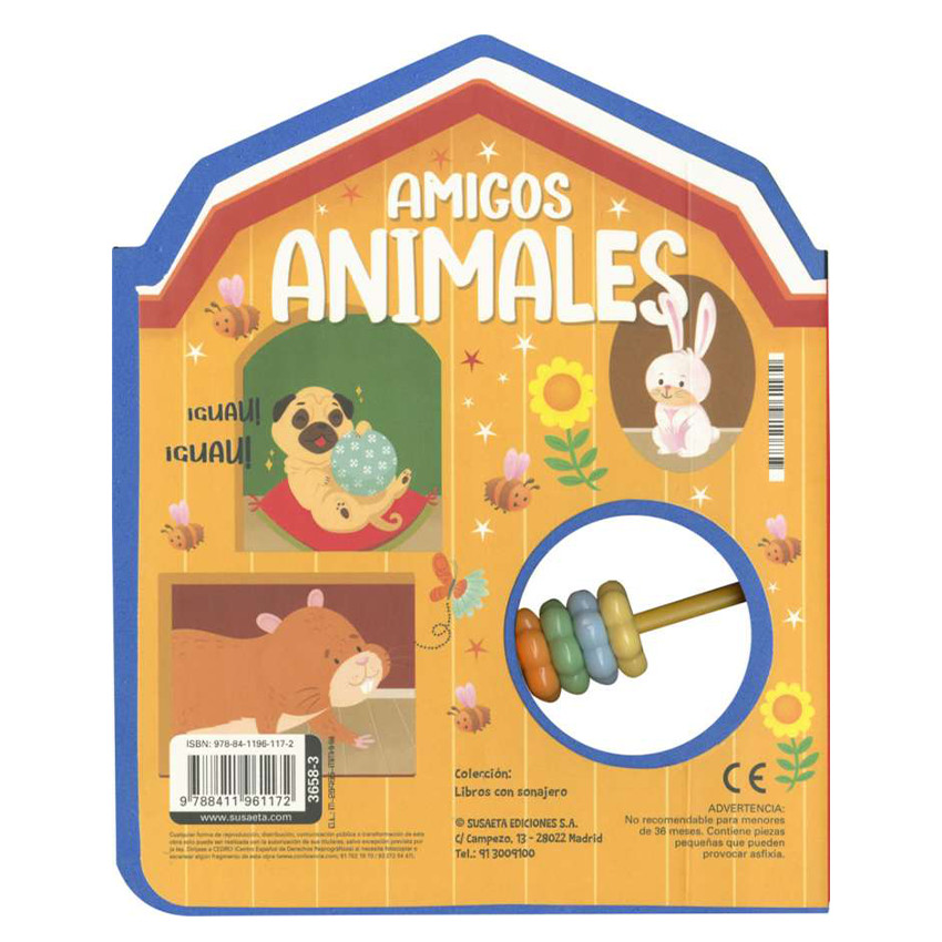 Libro con sonajero Animales +1 año 