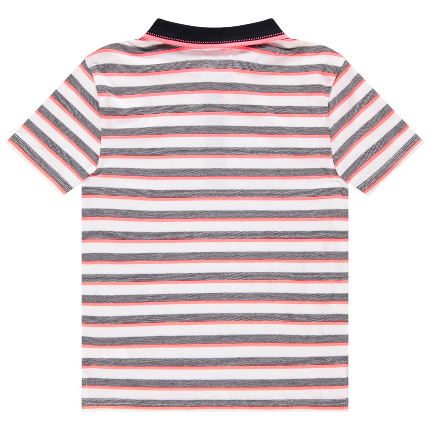 Polo manga corta rayas y cuello a contraste 