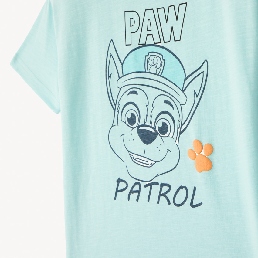 Camiseta de manga corta con estampado de Chase de la Patrulla Canina para niño. 