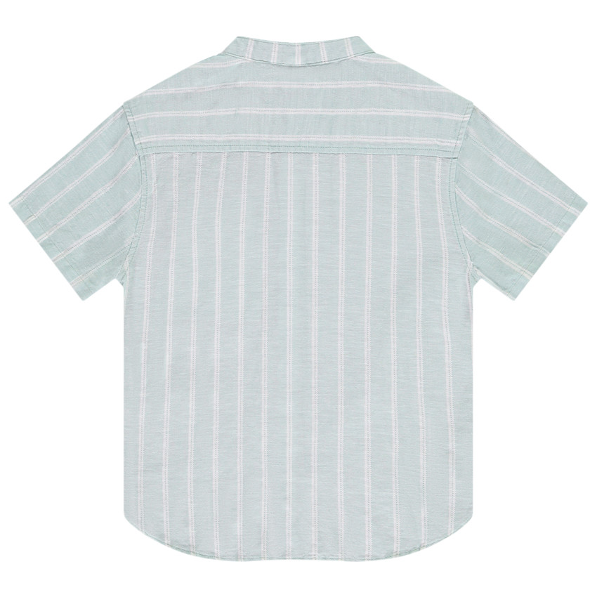 Camisa de manga corta a rayas con cuello mao para niño 