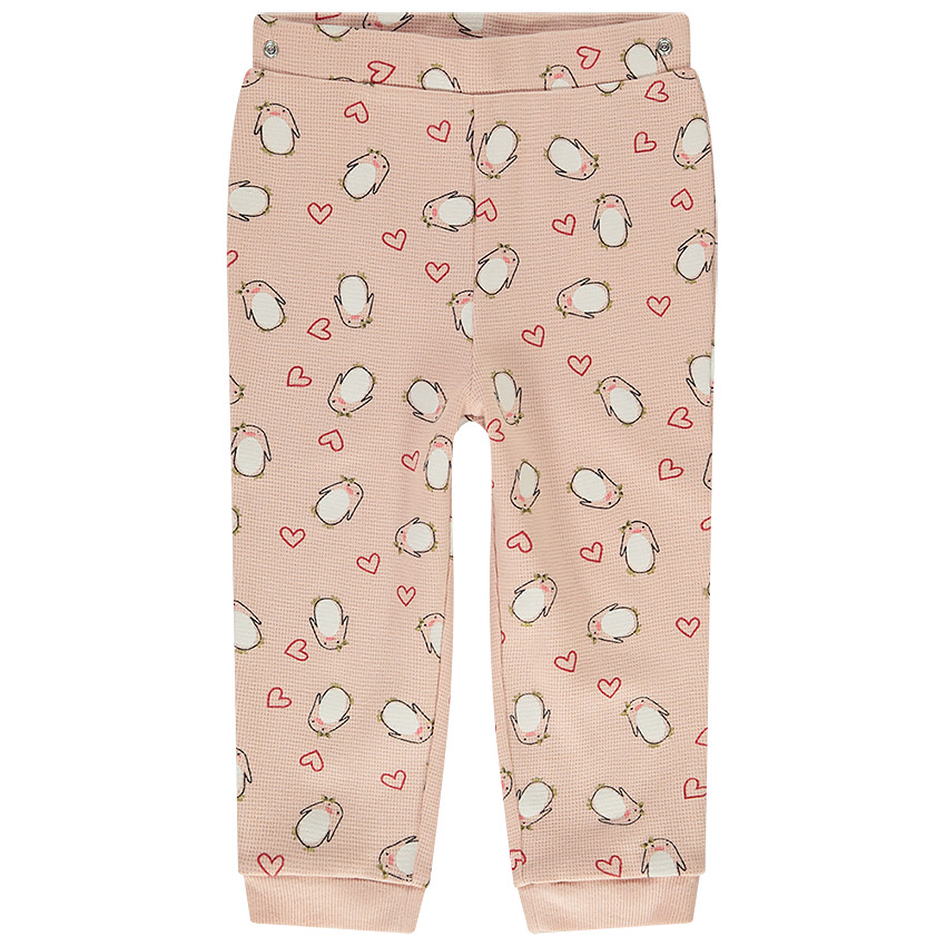 Pijama 2 piezas pigüinos y corazones 