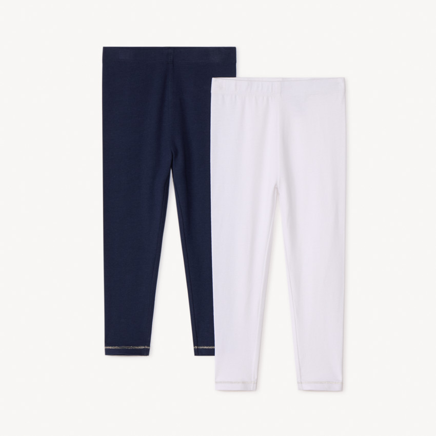 Conjunto de 2 calzones largos lisos para niña bebé 