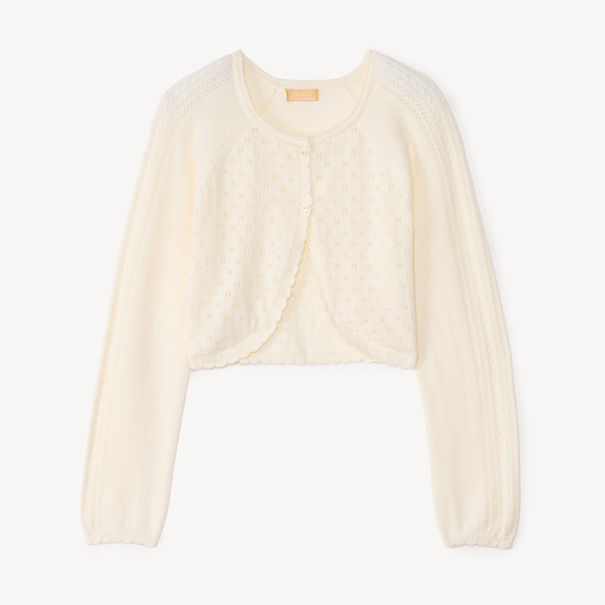Bolero de punto calado para niña 