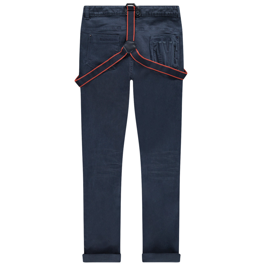 Júnior - Vaqueros efecto desgastado con tirantes elásticos desmontables 