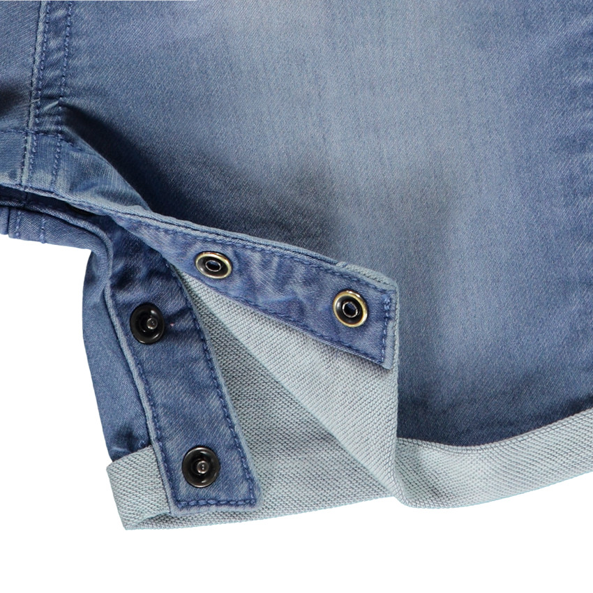 Salopette corta lisa en denim para bebé niño  Additional Salopette corta lisa en denim para bebé niño